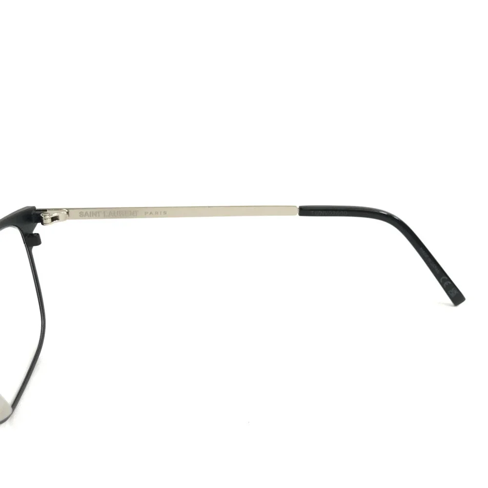 Saint Laurent Eyeglasses Frames SL585 002 Black Silver Rectangle 54-20-145